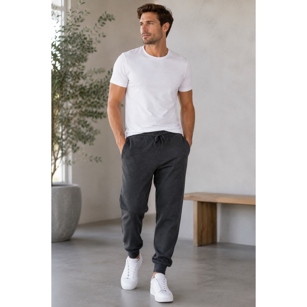 Lazer Charcoal Fleece Jogger Sweatpants Large NWT Drawstring Lounge